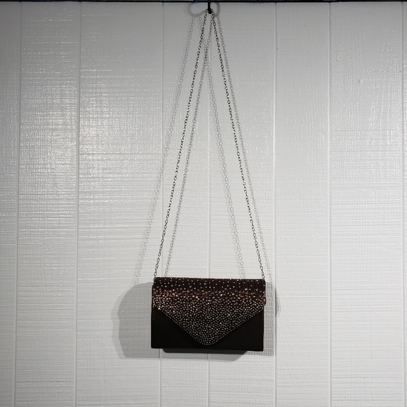 Blinged Envelope Clutch Crossbody Purse - Picture 2 of 6